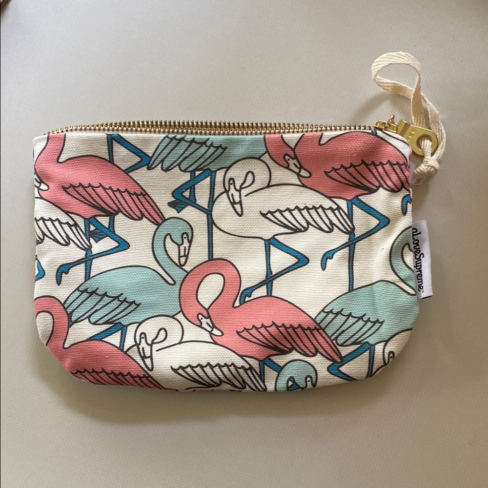 Flamingo Print Pouch